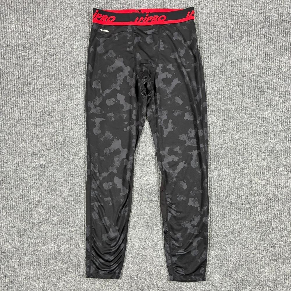 Unipro Mens XL Compression Leggings Quick Dry Black Camo Athletic Base Layer